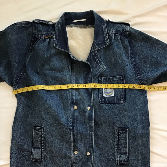 Unbranded Women Blue Denim Trench Coat with White Faux Fur Lining L - Picture 13 of 16